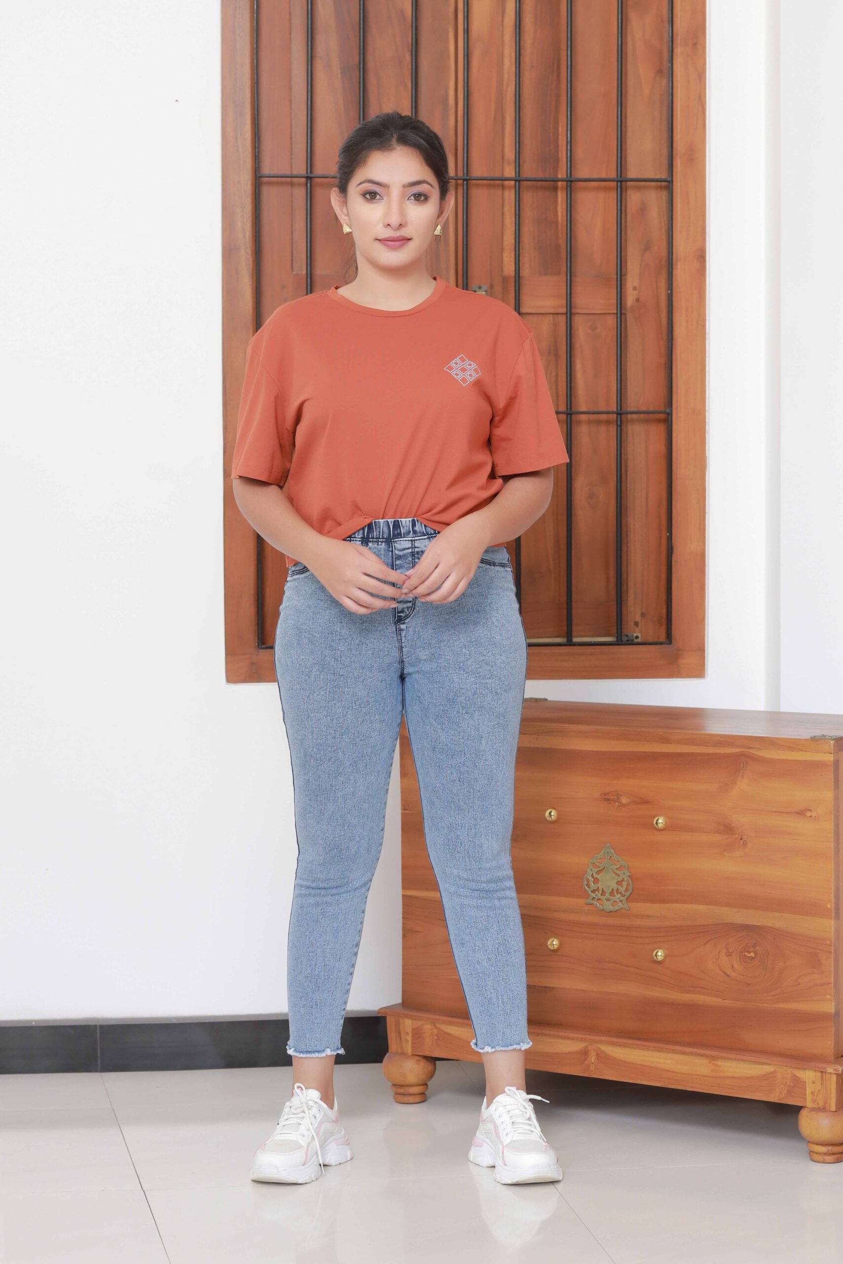 Jegging High Waist Mock Pocket Ankle