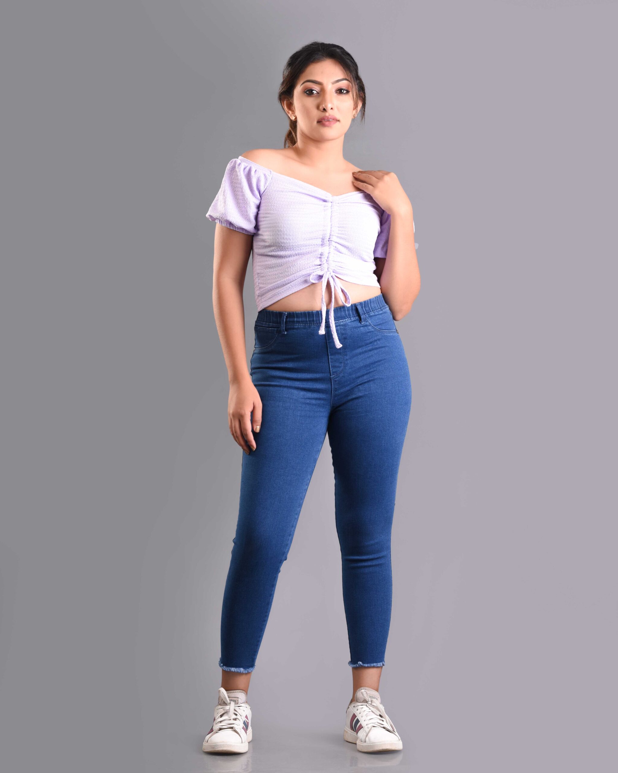 Jegging High Waist Mock Pocket Ankle